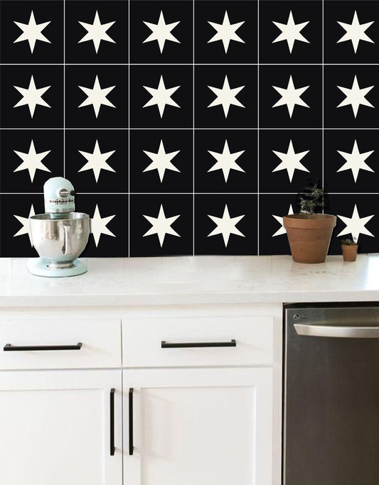 Star Black  Peel & Stick Tile