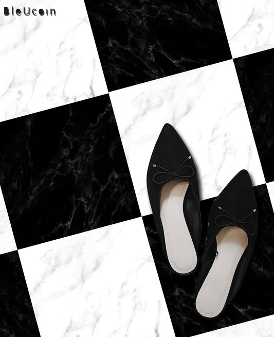 Marble Black & White Checker Anti Slip Flooring